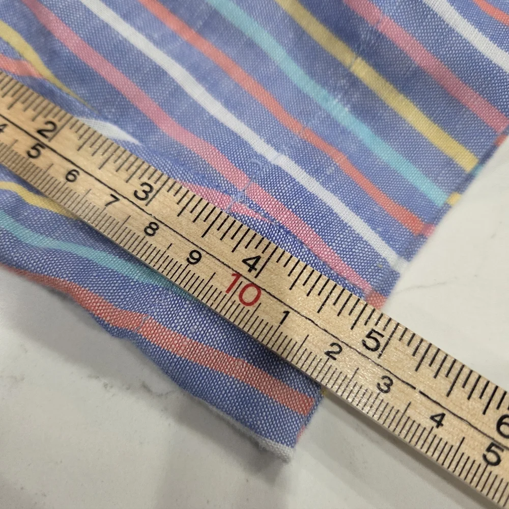 TALBOTS WOMEN'S LINEN STRIPPED SHORTS WITH TIE BELT SIZE 4P